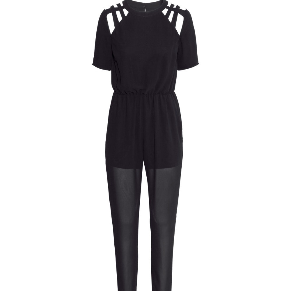 H&M black chiffon jumpsuit